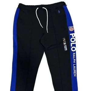 Polo Ralph Lauren Joggers Pants Black/Blue Double Knit (XL)